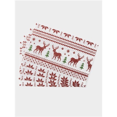 Салфетки сервировочные на стол Доляна «Новый Год», 4 шт., 45×30 см, белые