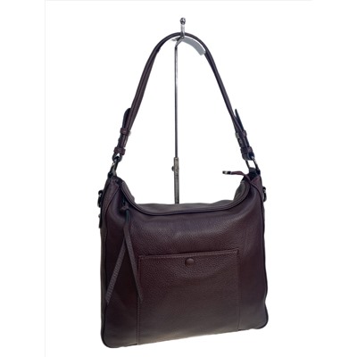 Женская сумка из натуральной кожи, цвет баклажан