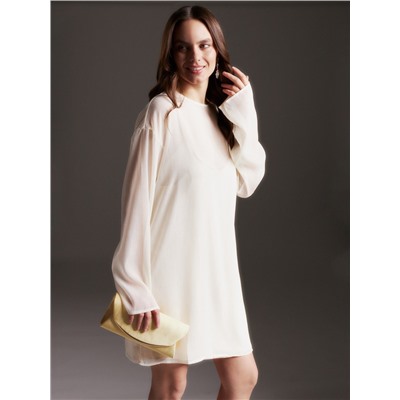 Платье мини женское с подкладом MINAKU: Casual Collection, белое, размер 44