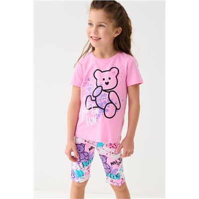 Брюки трикотажные для девочек (легинсы укороченные), 2 пары в комплекте PLAYTODAY, 1240012