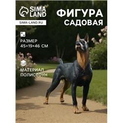Садовая фигура из полистоуна «Собака Доберман», 45×19×46 см