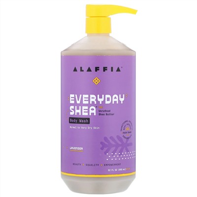 Alaffia, Everyday Shea, гель для душа с маслом ши и лавандой, 950 мл (32 жидк. унции)