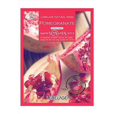 Lebelage Маска тканевая с экстрактом граната / Pomegranate Natural Mask, 23 мл KRISTALLER, 1107362