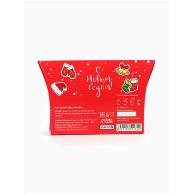 Чай новогодний подарочный, черный «С Новым Годом», со вкусом дикой вишни, 20 г