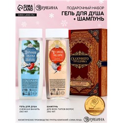 Новогодний подарочный набор косметики «Сказочного праздника»: гель для душа и шампунь для волос, 2×250 мл, Чистое счастье