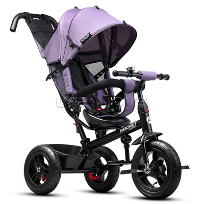 Велосипед трехколесный Rocket 137-LI, колеса надувные 12"/10", цвет сиреневый