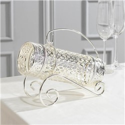 Подставка под бутылку, 24×9.5×21, металл, хромированная