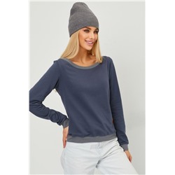 Кофта лодочка женская с округлым вырезом (Графит)