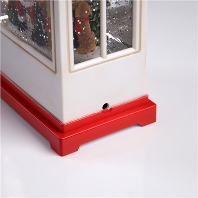 Светодиодная фигура «Фонарь с Дедом Морозом» 12×22.5×7.8 см, пластик, батарейки ААх3 (не в комплекте), USB, свечение тёплое белое