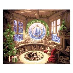 Набор для раскрашивания по номерам (со светодиодами) 50х40 см "Рождественское настроение"