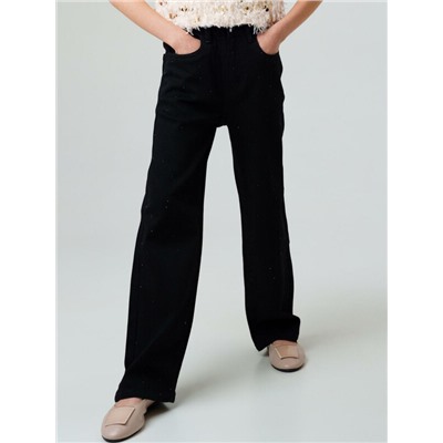 Брюки текстильные джинсовые для девочек