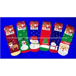 Лиза термоноски детские внутри махра Новогодние арт. 5330