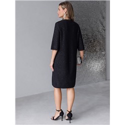 Платье вязаное из хлопковой пряжи с пайетками