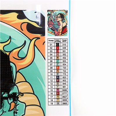 Алмазная мозаика с частичным заполнением «Девушка с драконом» без рамы 30×40 см