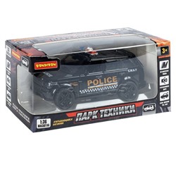 Машина метал. инерционная, М1:36, 3 открыв. двери "Парк Техники" джип полиции черный