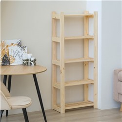 Стеллаж деревянный, 5 полок, 150×64×28 см, сосна, напольный