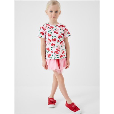 Фуфайка трикотажная для девочек (футболка), 2 шт в комплекте