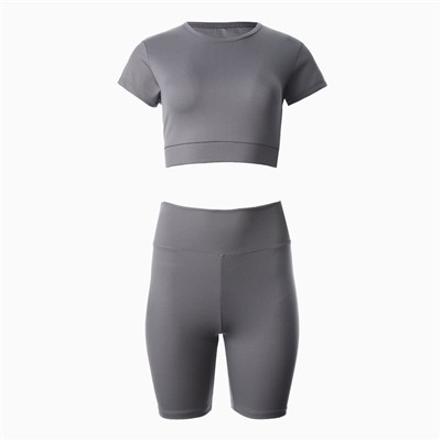 Костюм женский (топ, велосипедки) MINAKU, цвет графит, размер 42