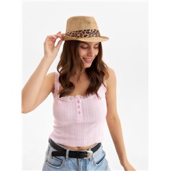 Шляпа MINAKU «Леопард», размер 56-58, коричневая