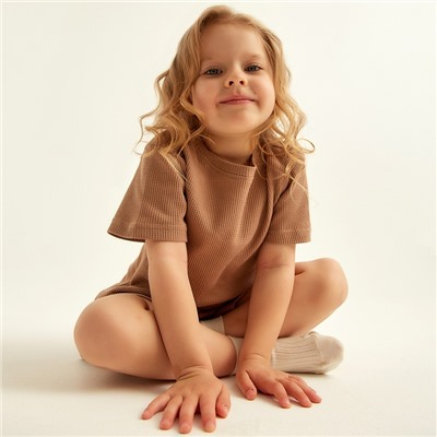 Пижама детская SL HOME, размер 36 (134-140 см), цвет кофейный