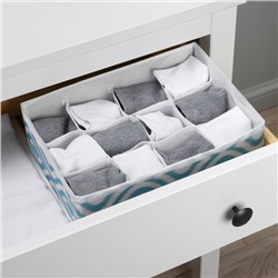 Органайзер для хранения белья Доляна «Лагуна», 12 ячеек, 27×20×10 см, бирюзовый