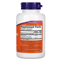 Now Foods, гиалуроновая кислота и МСМ, 50 мг, 120 растительных капсул