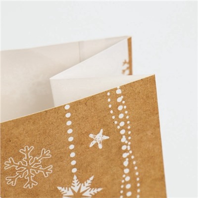 Пакет подарочный без ручек «С Новым годом! Радости и счастья!», 10×19.5×7 см