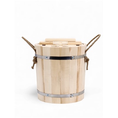Запарник - ведро для бани и сауны, 9 л, липа, пластиковая вставка, с крышкой, «Добропаровъ»