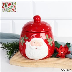 Банка для варенья 550 мл новогодняя Дед мороз / 23N92 /уп 24/