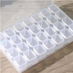 Органайзер для хранения RICCO, пластик, 28 ячеек, 17.5×11×2.8 см, прозрачный