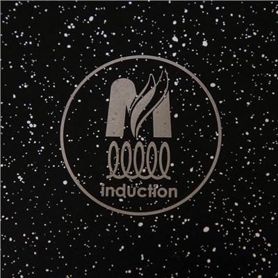 Жаровня «Гранит Black» Induction Pro, 4 л, d=28см, стеклянная крышка, антипригарное покрытие, индукция, цвет чёрный
