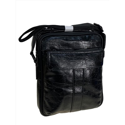 Сумка мужская из натуральной кожи, цвет черный