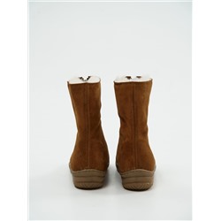 Ботинки женские рыжие замшевые на молнии, литая подошва