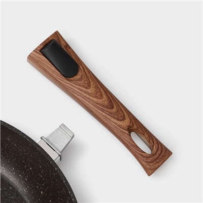Сковорода Magistro Granit, d=28 см, кованый алюминий, съёмная ручка soft-touch, антипригарное покрытие, индукция, чёрная