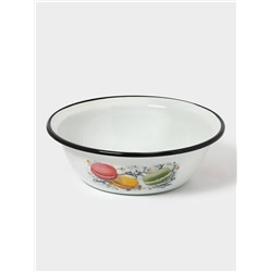 Миска эмалированная «Цветное печенье», 1 л, белая