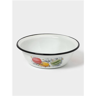 Миска эмалированная «Цветное печенье», 1 л, белая