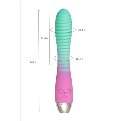 Мятно-розовый вибратор с изогнутой головкой Azalia - 20,5 см.