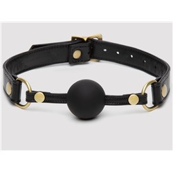 Черный кляп-шар Bound to You Faux Leather Ball Gag