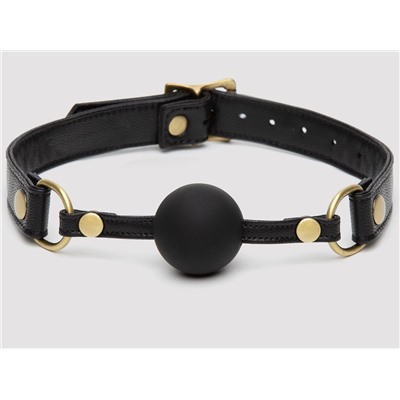 Черный кляп-шар Bound to You Faux Leather Ball Gag