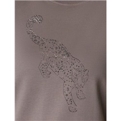 Нарядная футболка с принтом фольгой из премиального хлопка с эластаном