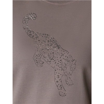 Нарядная футболка с принтом фольгой из премиального хлопка с эластаном