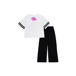 Комплект трикотажный для девочек: фуфайка (футболка), брюки