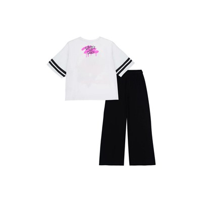 Комплект трикотажный для девочек: фуфайка (футболка), брюки