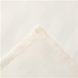 Штора в ванную в полоску «Этель», 180×200 см, молочная