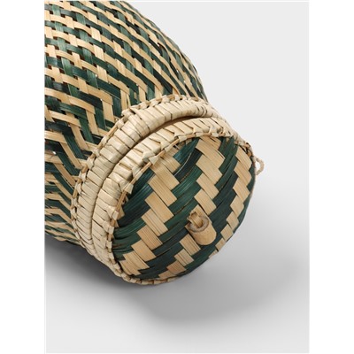 Корзинка плетёная с крышкой, 15×15×17 см, бамбук