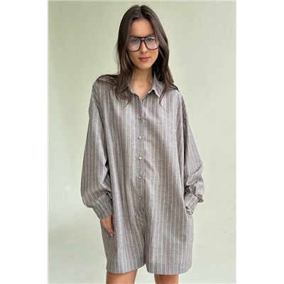 Комбинезон  MIX091/04/Кофе, белый