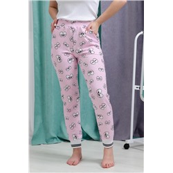 Брюки женские 8433 (Глаза на розовом)