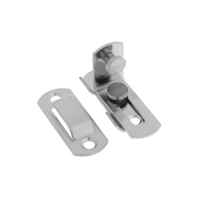 Шпингалет накладной ТУНДРА, угловой, 41×32 мм, цвет хром