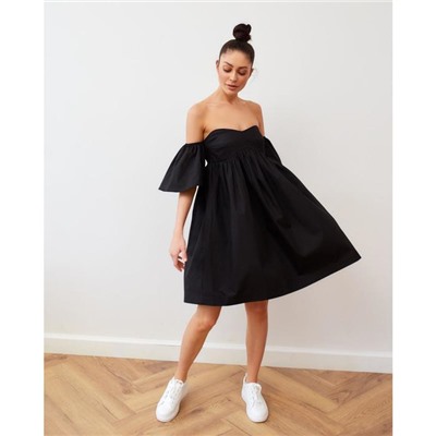 Платье с открытыми плечами MIST, размер 48, цвет чёрный