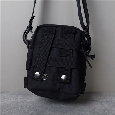 Сумка дорожная через плечо 15х12х9 см черная / MR10D /уп 1/подарок мужчине